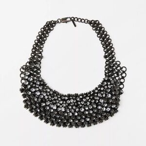 💕🌸Zara Dark Anthracite Black and Crystal Statement Necklace🎉